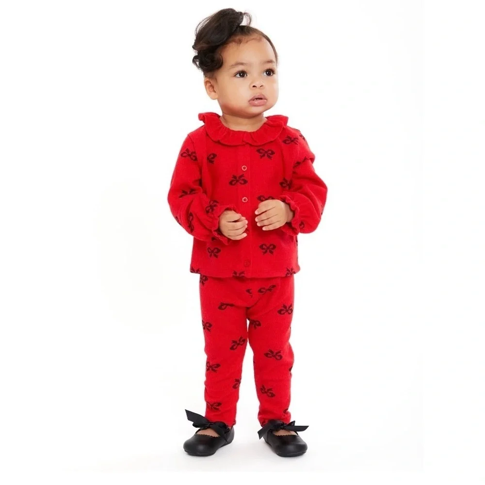 Wonder Nation Baby Girl Cardigan and Pants Outfit Set 2-Piece, Size 3-6M